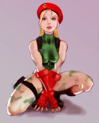 Rule 34 | 1girl, ahoge, alex zor, antenna hair, beret, blonde hair, blue eyes, bodypaint, boots, braid, cammy white, camouflage, combat boots, fingerless gloves, full body, gloves, harness, hat, highres, huge ahoge, leotard, lips, long hair, pink background, pouch, scar, solo, squatting, street fighter, street fighter v, thigh pouch, thighs, twin braids
