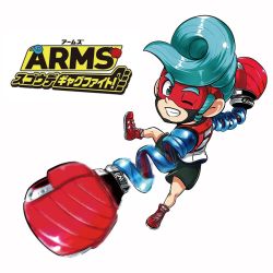 Rule 34 | 1boy, @ @, arms (game), artist request, big hair, black shorts, blue eyes, blue hair, chibi, copyright name, curly hair, domino mask, high tops, male focus, mask, midair, official art, one eye closed, punching, red footwear, ringlets, shirt, shoes, shorts, sidelocks, simple background, sneakers, solo, spring man (arms), velcro, velcro footwear, white background, white shirt