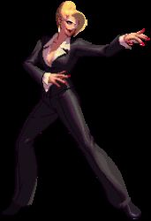 Rule 34 | animated, animated gif, blonde hair, eyepatch, game, lowres, mature (kof), snk, sprite rip, stance, the king of fighters, the king of fighters xii