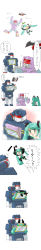 Rule 34 | absurdres, comic, crossover, frenzy (transformers), hatsune miku, highres, laserbeak, long image, non-humanoid robot, panties, rkp, robot, robot animal, soundwave (transformers), spring onion, striped clothes, striped panties, tall image, transformers, transformers: generation 1, twintails, underwear, vocaloid