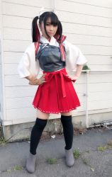 Rule 34 | 1girl, black socks, highres, kantai collection, nomizu iori, photo (medium), red skirt, skirt, socks, twintails, zuikaku (kancolle)