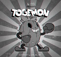 Rule 34 | boxing gloves, digimon, digimon (creature), highres, rubber hose, smile, spines, teeth, togemon