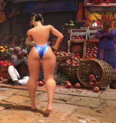 Rule 34 | 1girl, 3d, animated, ass, ass focus, barefoot, blue one-piece swimsuit, breasts, capcom, chun-li, cleavage, curvy, from behind, full body, game, highleg, highleg swimsuit, huge ass, large breasts, official alternate costume, one-piece swimsuit, ryona, shiny clothes, skin tight, solo focus, sound, street fighter, street fighter 6, swimsuit, tagme, thigh gap, video, wide hips