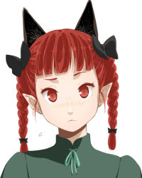 Rule 34 | 1girl, animal ears, bad id, bad pixiv id, blush, bow, braid, cat ears, extra ears, freckles, hair bow, kaenbyou rin, long hair, looking at viewer, maskman, pointy ears, red eyes, red hair, simple background, slit pupils, solo, touhou, twin braids, upper body, white background