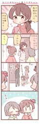 Rule 34 | 1boy, 4koma, 5girls, bad id, bad twitter id, blush, bow, brown eyes, brown hair, comic, crying, emphasis lines, family, flying sweatdrops, hair bow, mother and daughter, multiple girls, original, ponytail, saku usako (rabbit), short hair, side ponytail, text focus, translation request, | |