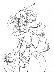Rule 34 | 1girl, arc system works, dizzy (guilty gear), greyscale, guilty gear, monochrome, solo, tagme, thighhighs