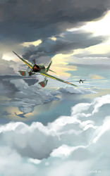 Rule 34 | 6+girls, aircraft, aircraft request, chagen kokimu, cloud, dark clouds, dated, day, highres, kantai collection, multiple girls, ocean, outdoors, scenery, sky, water