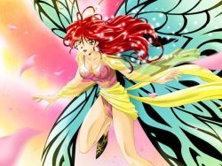 Rule 34 | antennae, butterfly wings, fantasy, girl doll 2 shisha, insect wings, red hair, uran, wings, yellow eyes