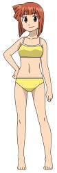 Rule 34 | aizawa eiko, barefoot, bikini, highres, matching hair/eyes, orange eyes, orange hair, shinryaku! ikamusume, solo, sports bikini, swimsuit