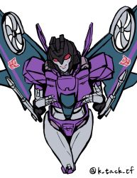 Rule 34 | 1girl, blush, decepticon, female focus, lips, no humans, red eyes, slipstream (transformers), smile, solo, transformers, weapon, wings