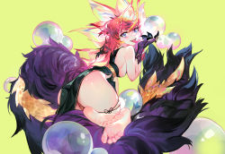 Rule 34 | 1girl, animal ear fluff, animal ears, ass, bare legs, barefoot, blue eyes, breasts, copyright request, feet, fox ears, fox girl, fox tail, grandia lee, greek toe, highres, long tail, looking at viewer, looking back, mizutsune, monster hunter (series), no bra, no shoes, panties, red hair, sideboob, soles, solo, tail, toes, underwear