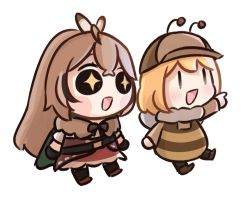 Rule 34 | + +, 2girls, :d, antennae, bee costume, blonde hair, blush stickers, bow, brown bow, brown capelet, brown hair, brown headwear, capelet, chibi, cloak, deerstalker, feather hair ornament, feathers, fur collar, hair ornament, hat, hololive, hololive english, long hair, moon ldl, multicolored hair, multiple girls, nanashi mumei, open mouth, pointing, ponytail, sitting, smile, smol ame, smol mumei, streaked hair, transparent background, very long hair, virtual youtuber, watson amelia, | |