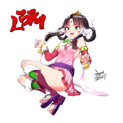 Rule 34 | 1girl, black hair, bow, breasts, dress, ejami, facial mark, forehead mark, green eyes, ace attorney, phoenix wright: ace attorney - spirit of justice, hair rings, long hair, looking at viewer, rayfa padma khura&#039;in, sidelocks, simple background, solo, tattoo, tiara, white background