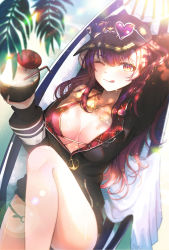 Rule 34 | 1girl, ;q, arm behind head, bare arms, baseball cap, beach chair, bikini, bikini under clothes, black hat, black jacket, breasts, cleavage, coconut, eyewear on head, eyewear on headwear, halterneck, hat, heart, heart-shaped eyewear, heart necklace, highres, hololive, houshou marine, houshou marine (summer), jacket, jewelry, large breasts, long hair, lying, necklace, o-ring, o-ring thigh strap, on back, one eye closed, partially unzipped, pistachiocream, red bikini, red eyes, red hair, single bare shoulder, smile, solo, string bikini, summer, sunglasses, swimsuit, thigh strap, tongue, tongue out, tropical, tropical drink, virtual youtuber