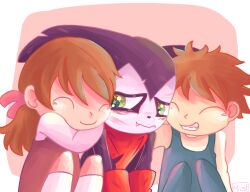 Rule 34 | ai (digimon), brother and sister, digimon, digimon (creature), green eyes, highres, impmon, looking at another, makoto (digimon), siblings, smile