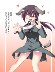 Rule 34 | 00s, 1girl, animal ears, closed eyes, gertrud barkhorn, panties, solo, strike witches, tail, tekehiro, translated, underwear, world witches series