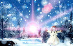 Rule 34 | forest, kanon, landscape, lens flare, nature, skyt2, snow, snowing, solo, tree, tsukimiya ayu