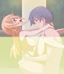 Rule 34 | 10s, 1boy, 1girl, bath, blush, breasts, charlotte dunois, duplicate, happy sex, hetero, infinite stratos, mixed-sex bathing, nude, open mouth, orimura ichika, partially submerged, sex, shared bathing, underwater, vaginal