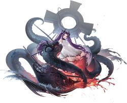 Rule 34 | 1girl, adventure galley (azur lane), anchor, armpits, artist request, azur lane, bare legs, bare shoulders, barefoot, blurry, breasts, broken, broken chain, chain, chained, collar, depth of field, dress, fire, full body, gauntlets, hair ornament, highres, long hair, looking at viewer, medium breasts, metal collar, lava, night, official art, open mouth, parted bangs, purple hair, red eyes, rigging, ship, sidelocks, sleeveless, sleeveless dress, solo, standing, teeth, tentacles, torn clothes, torn dress, twintails, very long hair, water, watercraft, white dress
