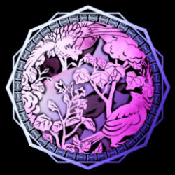 Rule 34 | black background, immaterial and missing power, lowres, magic circle, monochrome, nature, no humans, plant, purple theme, saigyouji yuyuko, spell card, touhou