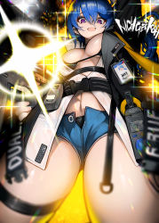 Rule 34 | 1girl, :d, airburst grenade launcher, assault rifle, bikini, bikini under clothes, black bikini, black choker, blouse, blush, bolt-action grenade launcher, bolt action, breasts, bright pupils, bullpup, burst fire gun, burst fire rifle, carbine, choker, collarbone, collared shirt, computerized scope, daewoo k11, dress shirt, feet out of frame, girls&#039; frontline, grenade launcher, gun, hair between eyes, hand up, highres, holding, holding weapon, jewelry, k11 (girls&#039; frontline), leather choker, long hair, long sleeves, looking at viewer, medium breasts, multi-weapon, multiple-barrel firearm, name tag, nichigeckoh, open clothes, open mouth, open shirt, popped collar, precision-guided firearm, rifle, scope, shirt, short-barreled rifle, side ponytail, sight (weapon), smart scope, smile, solo, swimsuit, telescopic sight, thermal weapon sight, thighs, underbarrel assault rifle, underbarrel rifle, very long hair, weapon, white pupils, white shirt, wing collar