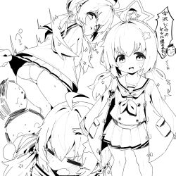 Rule 34 | 1boy, 1girl, ahoge, doodle sensei (blue archive), ass, blue archive, blush, closed eyes, face in ass, flamberge lo, grey hair, hair ornament, halo, hetero, jacket, long hair, low twintails, monochrome, multiple views, neckerchief, open clothes, open jacket, open mouth, panties, pleated skirt, reisa (blue archive), school uniform, sensei (blue archive), serafuku, simple background, skirt, smile, star (symbol), star hair ornament, star halo, sweatdrop, twintails, underwear