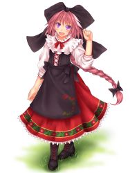 Rule 34 | 1boy, :d, apron, astolfo (fate), bow, braid, capelet, cross-laced footwear, dress, fang, fate/apocrypha, fate (series), hair bow, highres, hozenkakari, long hair, male focus, md5 mismatch, open mouth, pink hair, purple eyes, resolution mismatch, ribbon, single braid, smile, source smaller, trap, very long hair