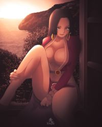 Rule 34 | 1girl, boa hancock, breasts, cleavage cutout, clothing cutout, female focus, highres, large breasts, midriff, one piece, solo, tagme
