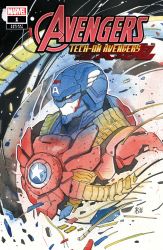 Rule 34 | 1boy, absurdres, armor, avengers: tech on, avengers (series), captain america, comic cover, copyright name, cover, cover page, highres, logo, looking ahead, marvel, official art, peach momoko, power armor, science fiction, shell casing, solo, superhero costume, white eyes