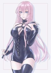 Rule 34 | blue eyes, dominatrix, dominatrix outfit, femdom, latex, megurine luka, pink hair, project diva (series), vocaloid, whip