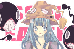 Rule 34 | 00s, 1girl, bad id, bad pixiv id, blue eyes, blue hair, blush, eruka frog, hat, long hair, mimoto, mimoto (aiti737), smile, solo, soul eater, witch, witch hat