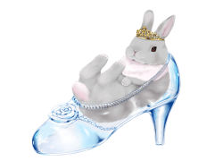 Rule 34 | animal, animal ears, clothed animal, crown, flower, glass slipper, lilac (artist), lilac (p-f easy), looking at viewer, lying, md5 mismatch, no humans, on back, original, rabbit, rabbit ears, rabbit tail, resolution mismatch, rose, simple background, source smaller, tail, transparent, whiskers, white background
