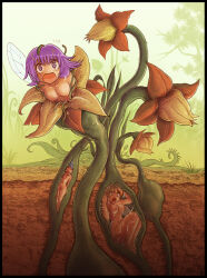 Rule 34 | 3girls, bad end, barefoot, blush, border, breasts, carnivorous plant, digesting girl, digestion, fairy, fairy wings, felarya, helpless, imminent death, inside creature, karbo, medium breasts, multiple girls, nipples, nude, open mouth, peril, plant vore, scared, screaming, small nipples, tentacles, vore, wings, x-ray