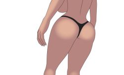 Rule 34 | animated, animated gif, ass, breasts, dark skin, holding, holding behind back, huge ass, huge breasts, mk001black, original, self-upload, solo, topless, working