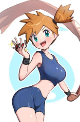 1girl absurdres breasts creatures_(company) game_freak gonzarez highres medium_breasts misty_(pokemon) nintendo orange_hair pokemon pokemon_frlg pokemon_tcg pokemon_tcg_pocket solo