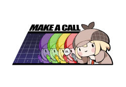 Rule 34 | 1girl, animal, blonde hair, blush stickers, brown hat, cabbie hat, closed mouth, fish, hat, highres, holding, holding animal, holding fish, hololive, hololive english, medium hair, necktie, rainbow gradient, red necktie, smile, smol ame, solid oval eyes, solo, virtual youtuber, waterkuma, watson amelia, white background