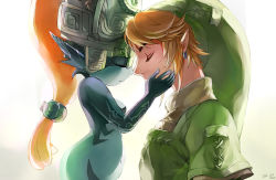 Rule 34 | 1boy, 1girl, blonde hair, couple, closed eyes, holding, link, midna, muse (rainforest), nintendo, the legend of zelda, the legend of zelda: twilight princess