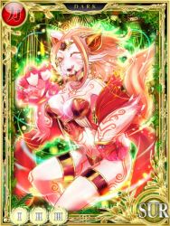 Rule 34 | 1girl, alternate form, animal ears, bodypaint, breasts, cat ears, cat girl, cat tail, circle of mana, claws, cleavage, furry, isabella (seiken densetsu 3), jewelry, jpeg artifacts, licking, midriff, official art, red hair, seiken densetsu, seiken densetsu 3, tail, tiara, wink