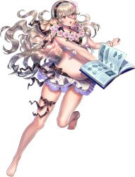 Rule 34 | 1girl, bikini, blush, book, breasts, corrin (female) (fire emblem), corrin (fire emblem), fire emblem, fire emblem fates, fire emblem heroes, full body, hair between eyes, hairband, highres, holding, holding book, nintendo, pointy ears, pregnant, red eyes, sencha (senchat), solo, swimsuit, third-party edit, white hair