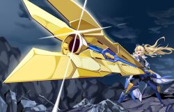 Rule 34 | 1girl, blonde hair, blue eyes, goddess of victory: nikke, highres, laplace (nikke), long hair, solo, tagme, twintails