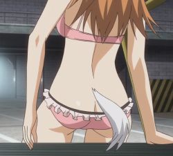 Rule 34 | 1girl, animated, animated gif, ass, ass shake, bra, brown hair, butt crack, charlotte e. yeager, cropped, female focus, jiggle, long hair, panties, pink bra, pink panties, solo, strike witches, underwear, world witches series