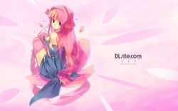 Rule 34 | 1girl, dille blood, dlsite.com, elbow gloves, flower, gloves, hairband, highres, long hair, pink hair, refeia, solo, thighhighs, veil, wallpaper
