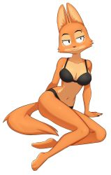 Rule 34 | 1girl, :3, animal ears, animal feet, animal nose, arm support, bare shoulders, barefoot, black bra, black nails, black panties, body fur, bra, breasts, claws, closed mouth, collarbone, diane foxington, eyebrow piercing, feet, female focus, flowers-imh, fox ears, fox girl, fox tail, full body, furry, furry female, half-closed eyes, happy, highres, leaning to the side, looking to the side, medium breasts, nail polish, navel, orange fur, panties, piercing, simple background, sitting, smile, solo, stomach, tail, the bad guys (film), two-tone fur, underwear, underwear only, white background, yokozuwari