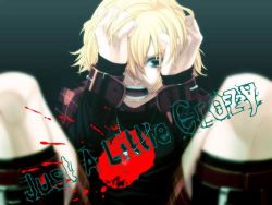 Rule 34 | 1boy, blonde hair, blood, crazy, hair over one eye, male focus, rin (character), rin (togainu no chi), solo, togainu no chi, true blood