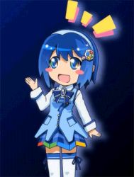 Rule 34 | 7-tan, :d, :o, ^ ^, animated, animated gif, arms up, blush stickers, chibi, closed eyes, hair ornament, hairclip, happy, lowres, madobe nanami, microsoft windows, o/, open mouth, os-tan, outstretched arms, personification, ribbon, smile, solo, thighhighs, windows 7, zettai ryouiki