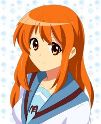 Rule 34 | asahina mikuru, bad id, bad pixiv id, furi., long hair, orange eyes, orange hair, school uniform, serafuku, solo, suzumiya haruhi no yuuutsu