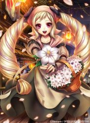 Rule 34 | 1girl, apron, bandana, blonde hair, bow, chain, elise (fire emblem), faceless, faceless male, fire emblem, fire emblem cipher, fire emblem fates, flower, kamui natsuki, long hair, nintendo, open mouth, petals, pink eyes, red eyes, solo focus, twintails
