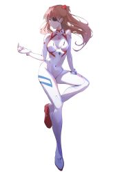 Rule 34 | 1girl, absurdres, artist request, blue eyes, blush, bodysuit, breasts, brown hair, covered navel, cowboy shot, dutch angle, evangelion: 3.0+1.0 thrice upon a time, eyepatch, full body, gloves, hair ornament, highres, long hair, looking at viewer, medium breasts, neon genesis evangelion, one eye covered, parted lips, plugsuit, rebuild of evangelion, shiny clothes, shiny skin, skin tight, solo, souryuu asuka langley, twintails, two side up, very long hair, white bodysuit, white gloves, wind