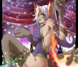 Rule 34 | 10s, beast, bell, blue eyes, cardfight!! vanguard, circus tent, crimson, fire, gloves, green eyes, heterochromia, jingle bell, leotard, looking at viewer, lowres, pale moon, paw gloves, tamer, thighhighs