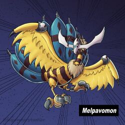 Rule 34 | armor, claws, crests (digimon), digimon, digimon (creature), feathers, highres, oridigi, original, solo, wings